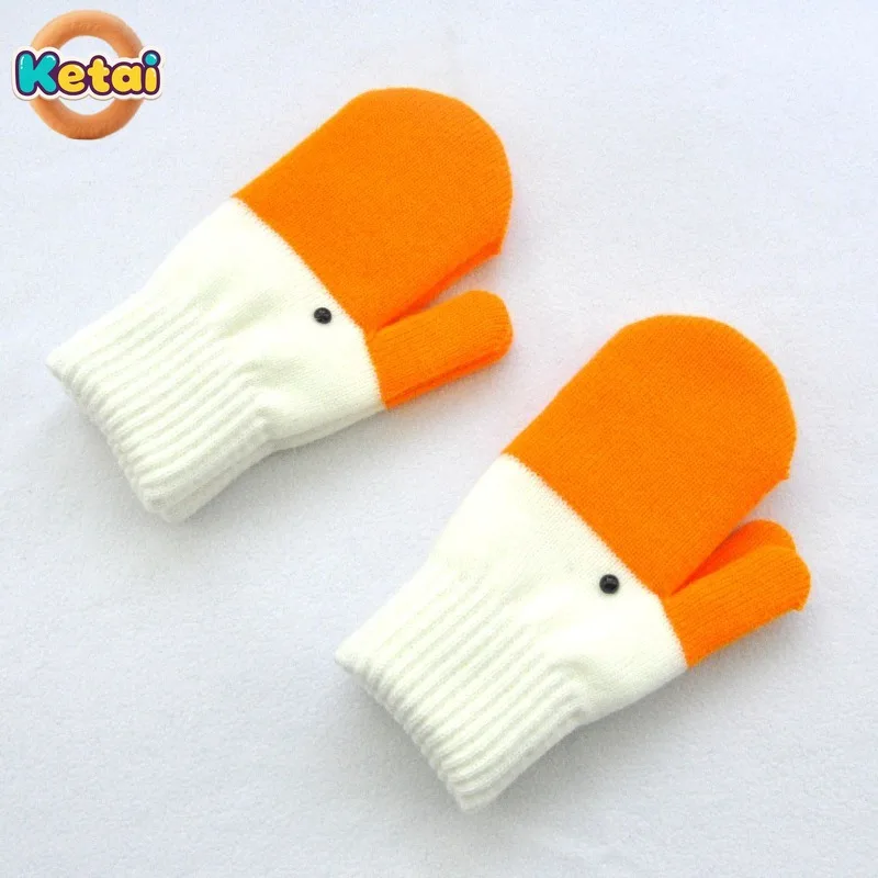 Grappige gebreide ganzenwollen handschoenen voor herfst en winter, schattig met dik fluweel voor koude bescherming en warmte dubbellaagse handschoenen