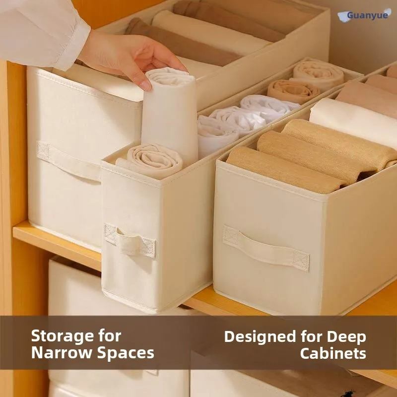 Deep Drawered Clothing Storage Box Rectangular Fabric Wardrobe Organizer Enhanced Height Home Storage Solution Simplistic Design