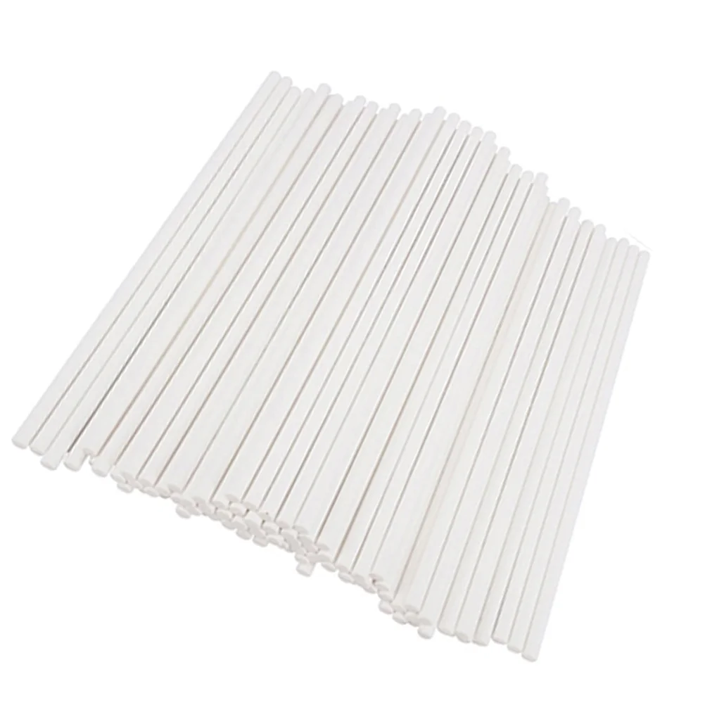 50pcs Paper Lollipop Sticks Cake Sticks for Birthday Party DIY Craft Project - White paper sticks cake paper sticks