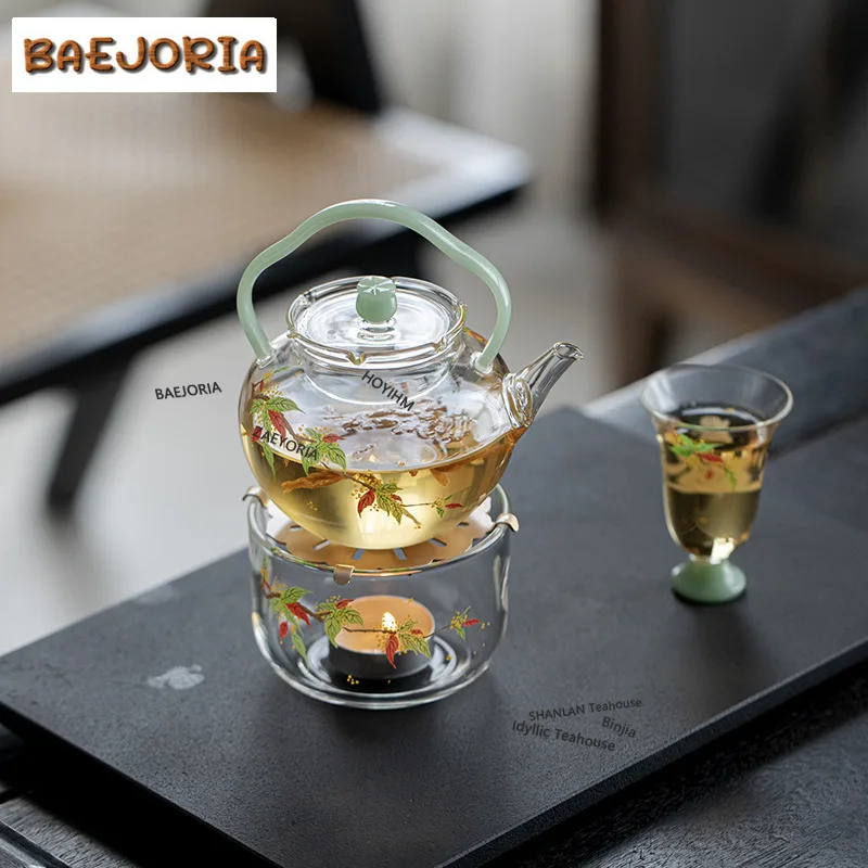 BAEJORIA Golden Osmanthus Heat Resistant Glass Tea Set Complete Set Japanese Tea Ceremony Set Teapot And Tea Cup Set Cafes