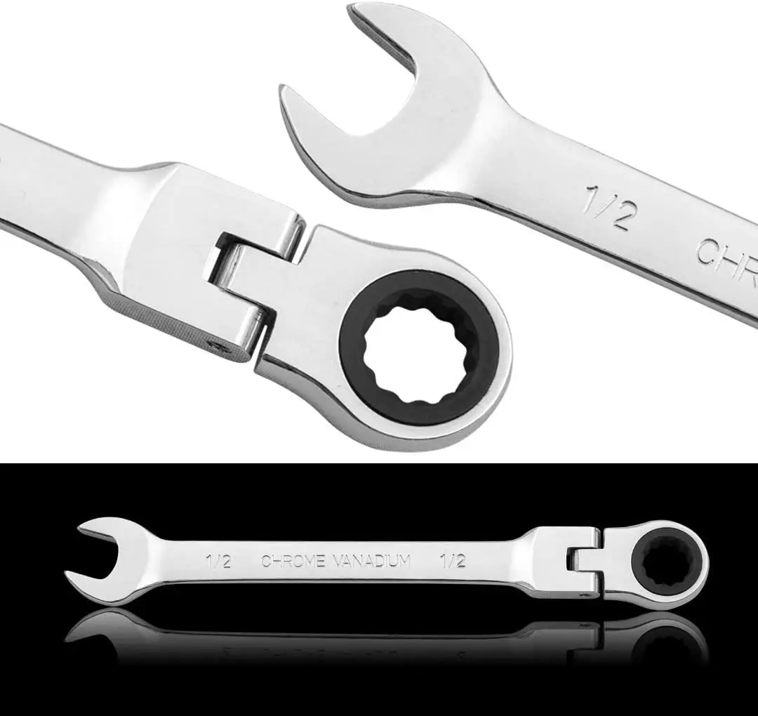 Combination Ratchet Wrench, with Flexible Head, Dual-purpose Ratchet Tool, Ratchet Combination Set. Car Hand Tools