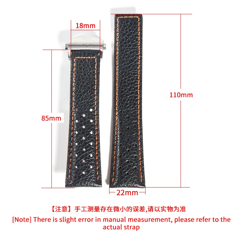 Genuine Leather Watch Strap for Heuer Tag Monaco Gulf Series Heat Dissipation Sweatproof Breathable Cowhide Watchbands 22mm