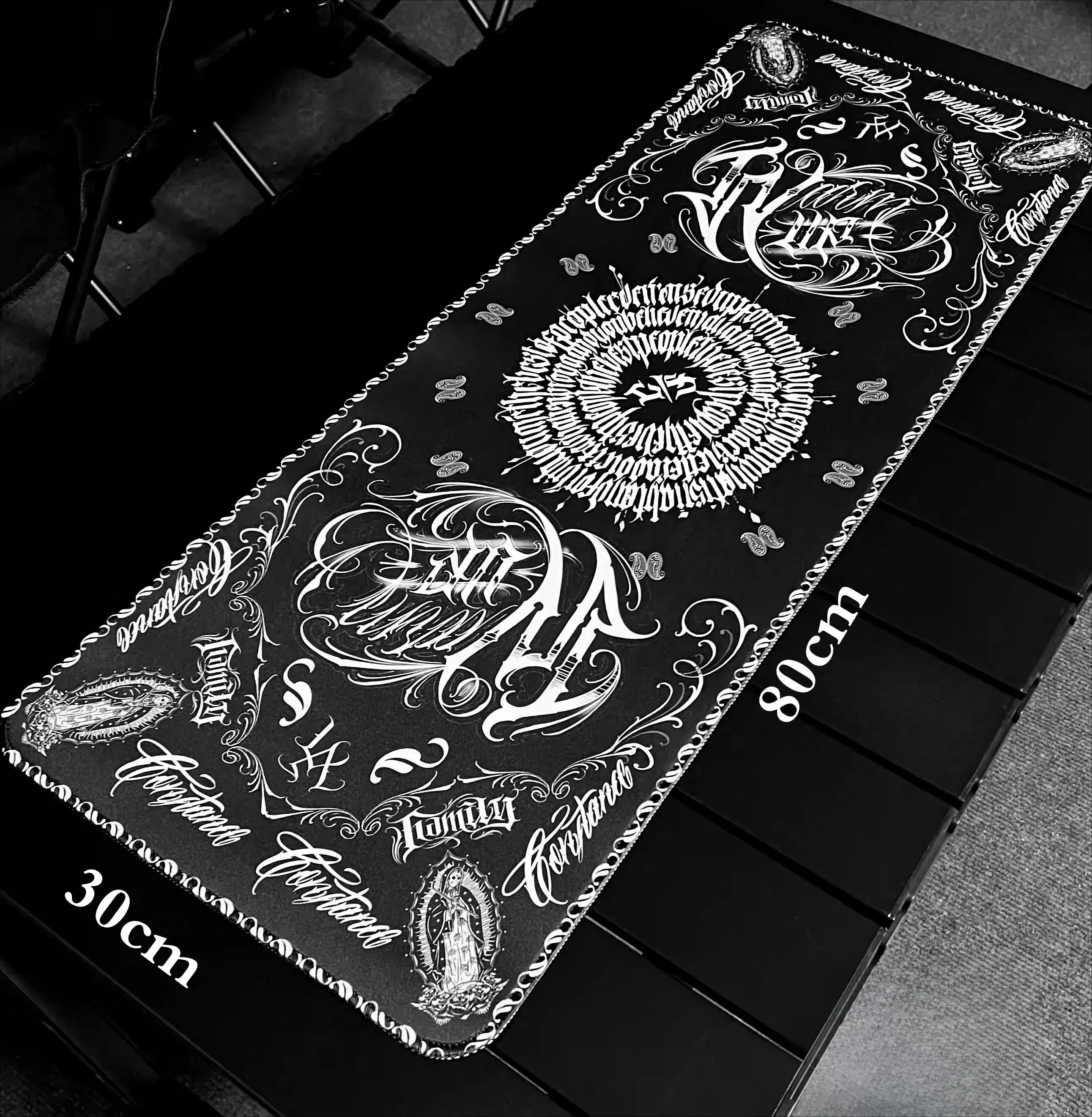 Tappetino per mouse gotico Tavola Ouija Design occulto Tappetino da scrivania antiscivolo extra large per tastiera Mouse Superficie impermeabile in morbida pelle