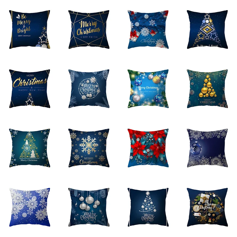 

Christmas Theme Snowflake Decoration Print Pattern Cushion Cover Home Living Room Sofa Pillow