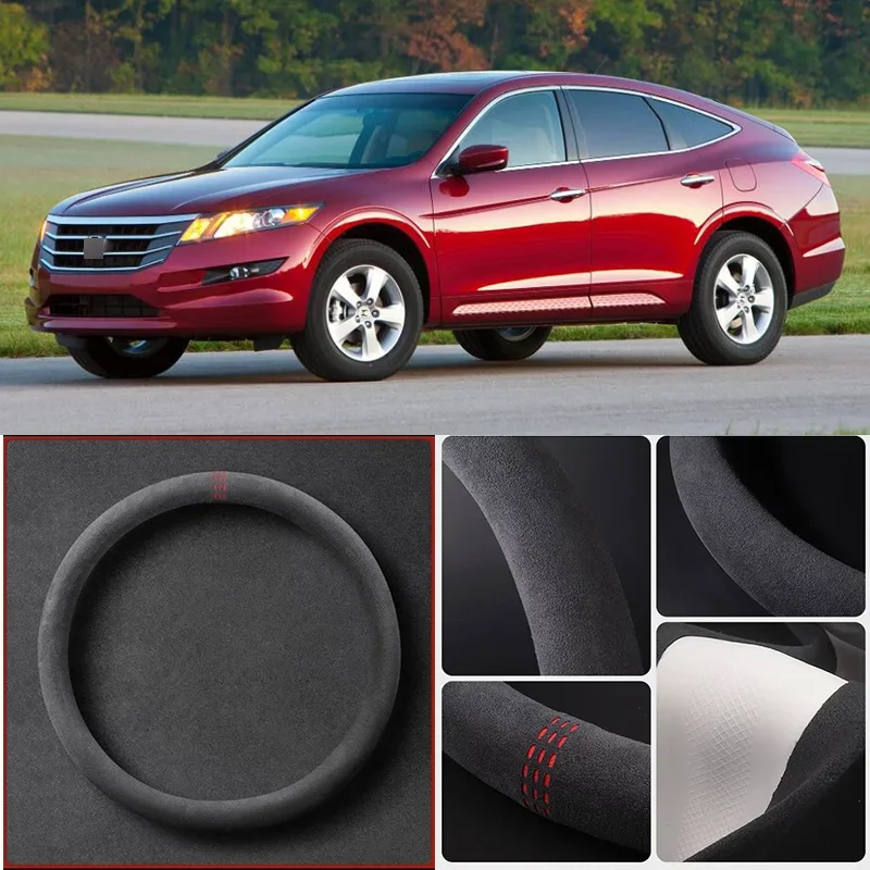 

Alcantara Anti-Slip Black Suede Leather Car Universal Steering Wheel Cover For Honda Crosstour Car Accessories