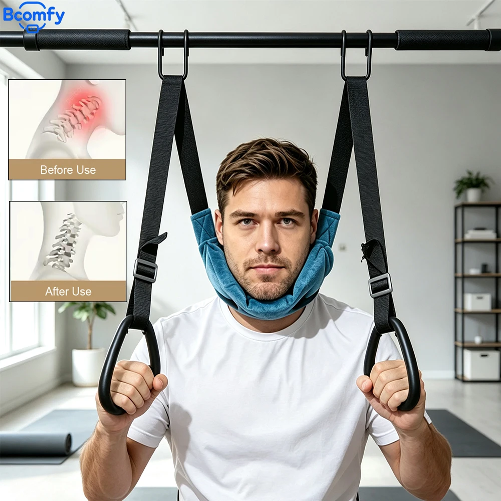 Adjustable Height Neck Stretcher Portable Suspension Trainer Belt for Home Office Gym Travel - Neck Relief And Stretches Support