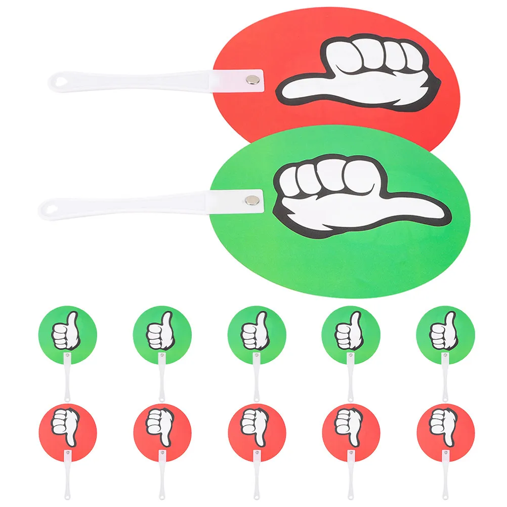 12Pcs Dual Sided Yes No Classroom Voting Paddles Green Red Handheld Teacher Student Interaction Boards True False Response Tools
