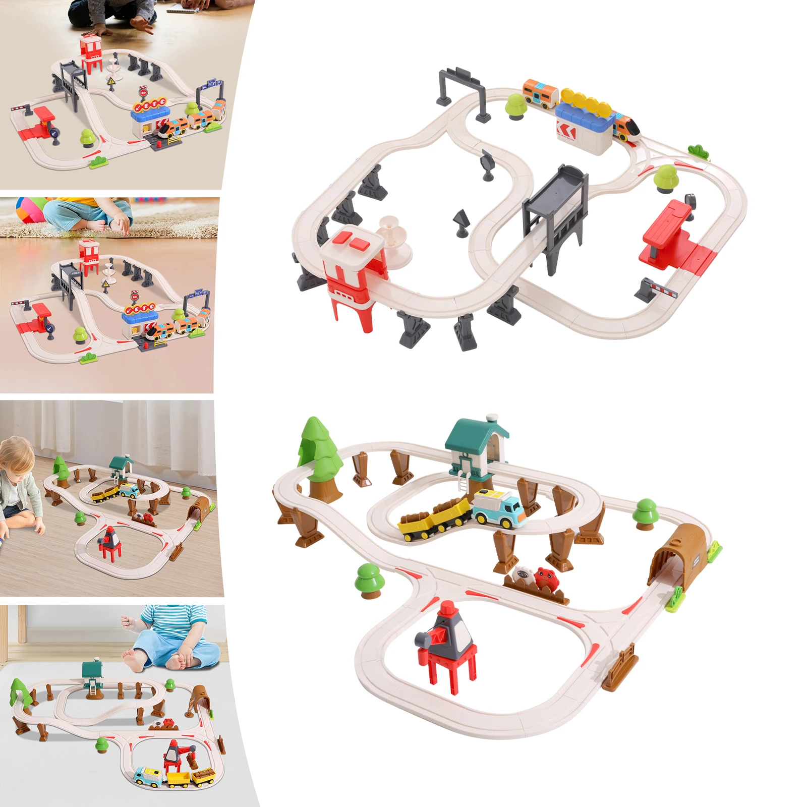 

Extra-Large German-Style Track Train Set for Kids – Educational Urban Railway Play System