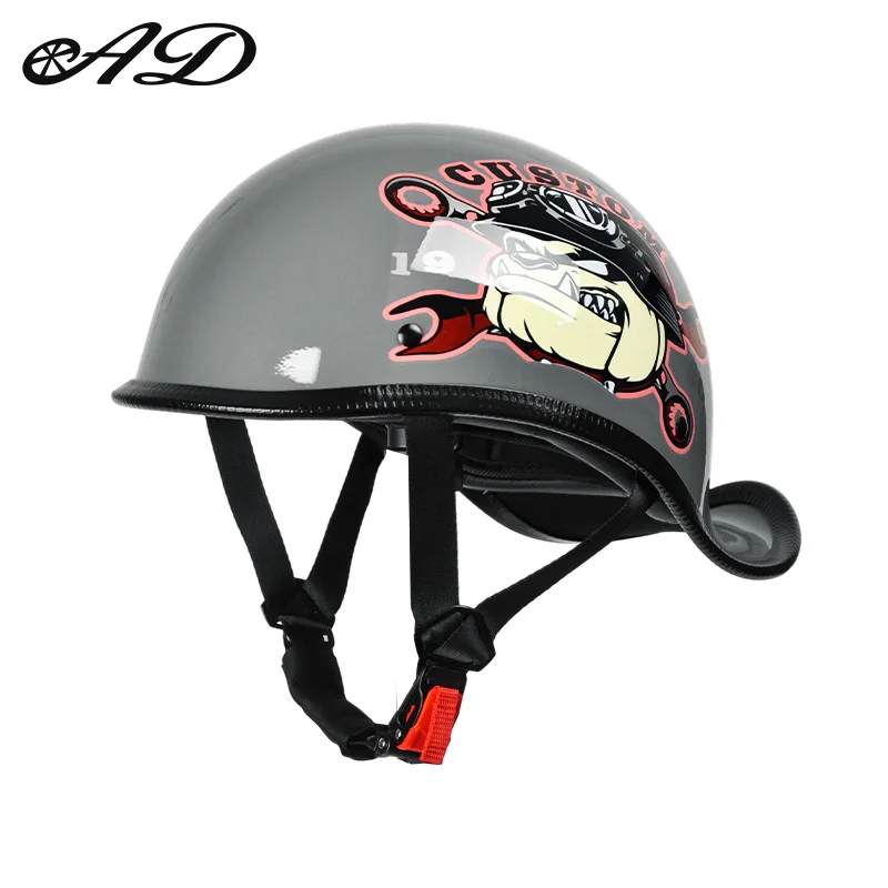 Ad Factory Wholesale Motorcycle Half Face Retro Scoop Helmets Custom Factory Design with Comfortable Abs Lining Cycling Helmet