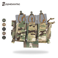 OPHIDIANTAC 5.56 Elastic Triple MAG Pouch Release Buckle Vest Accessory Mag Pouch Stand Panel Laser Cutting Hunting