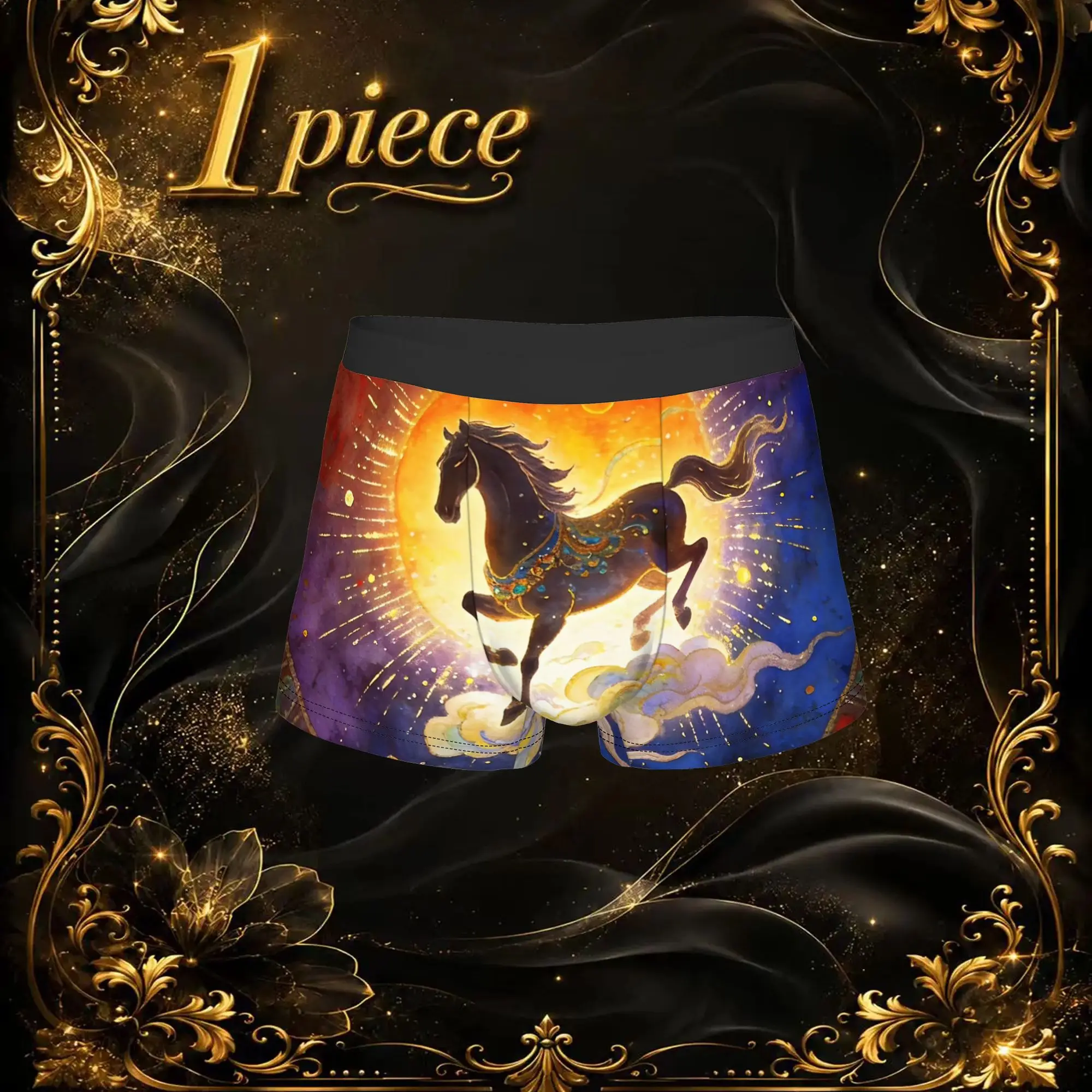 1pc Popular Mystical Cosmic Unicorn Tarot Pattern boxers adults Breathbale Panties Men's Underwear Ventilate Shorts Boxer Briefs