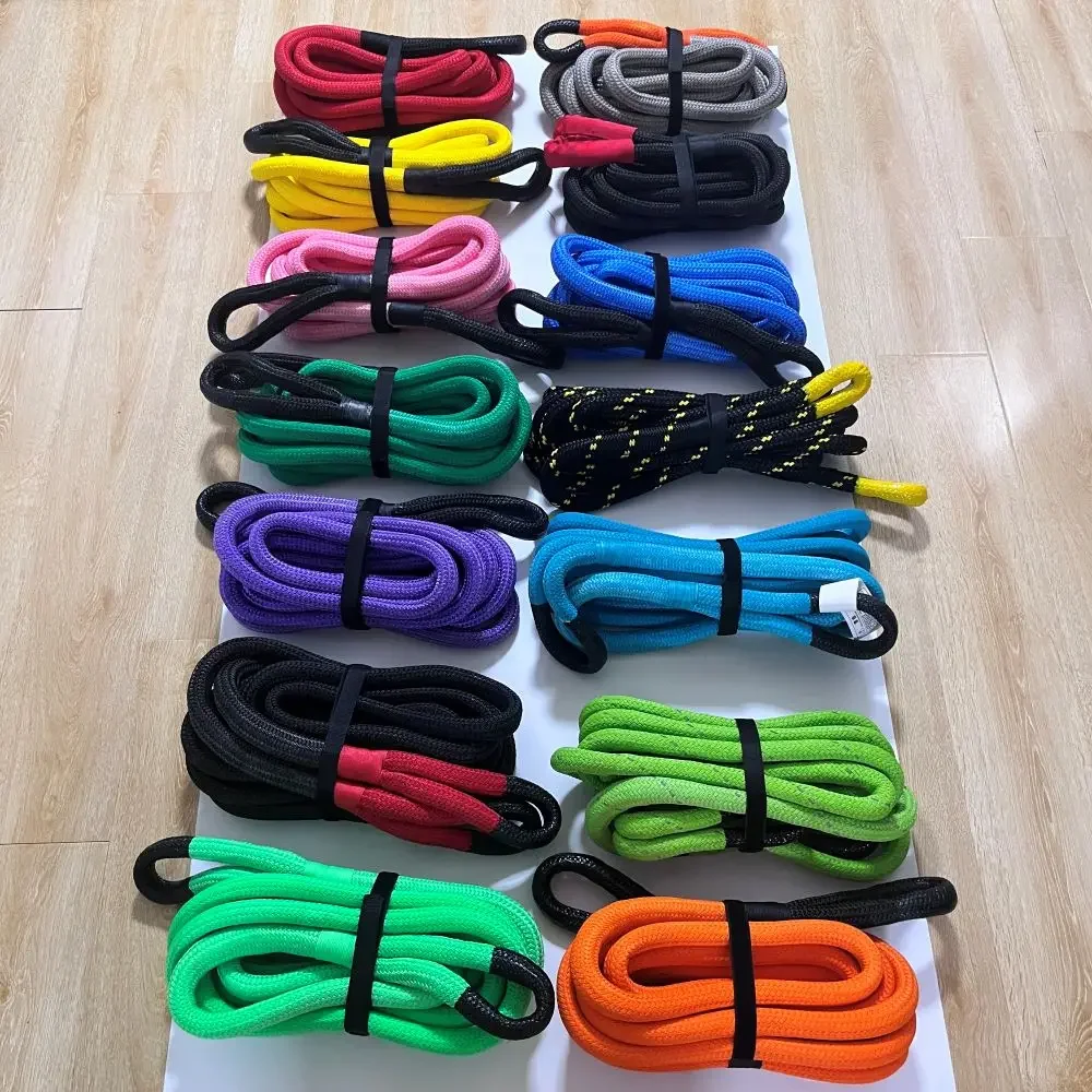 kinetic vehicle 100% nylon tow rope car trailer elastic tow rope self kinetic recovery tow rope