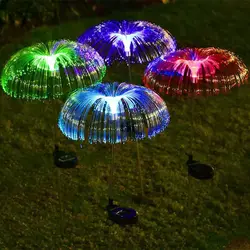 Jellyfish Solar Firework Light, mudança de cor, ao ar livre, fibra óptica, lâmpada de gramado, decoração paisagem, jardim luz, 1pc