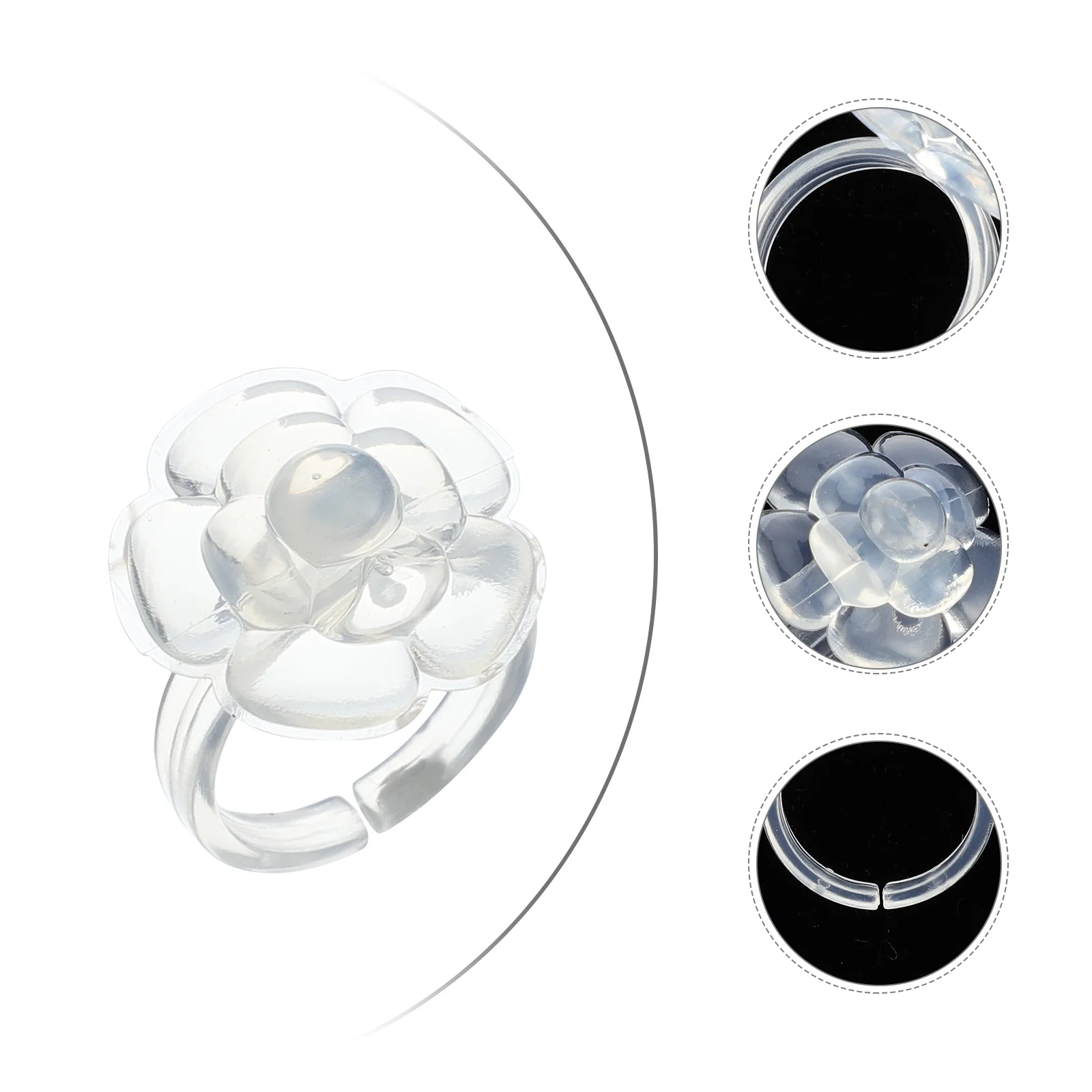 

100 Pcs Nail Charms Ring Color Card The Flower Shape Palettes Transparent Synthetic Resin Paint Rings