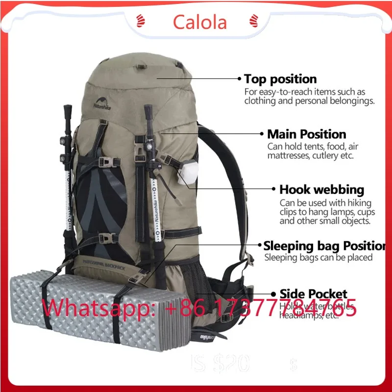 70L Large Capacity Outdoor Backpack Professional Hiking Mountaineering Camping Travel Bag