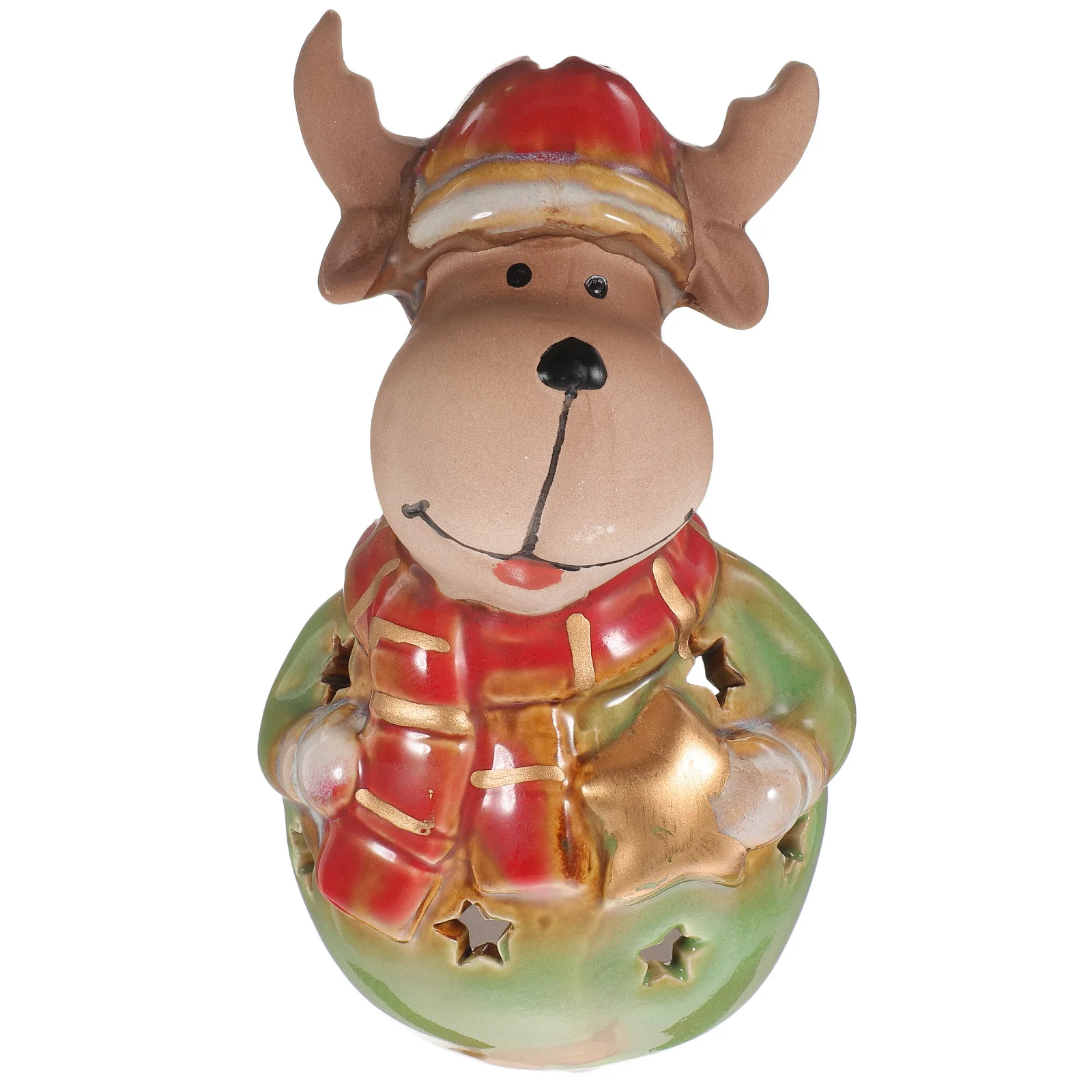 1 قطعة شمعدان الأيائل حامل ديكور فريد من نوعه ضوء مجوف زينة سطح المكتب عيد الميلاد ديكور المنزل شمعدان عيد الميلاد #6