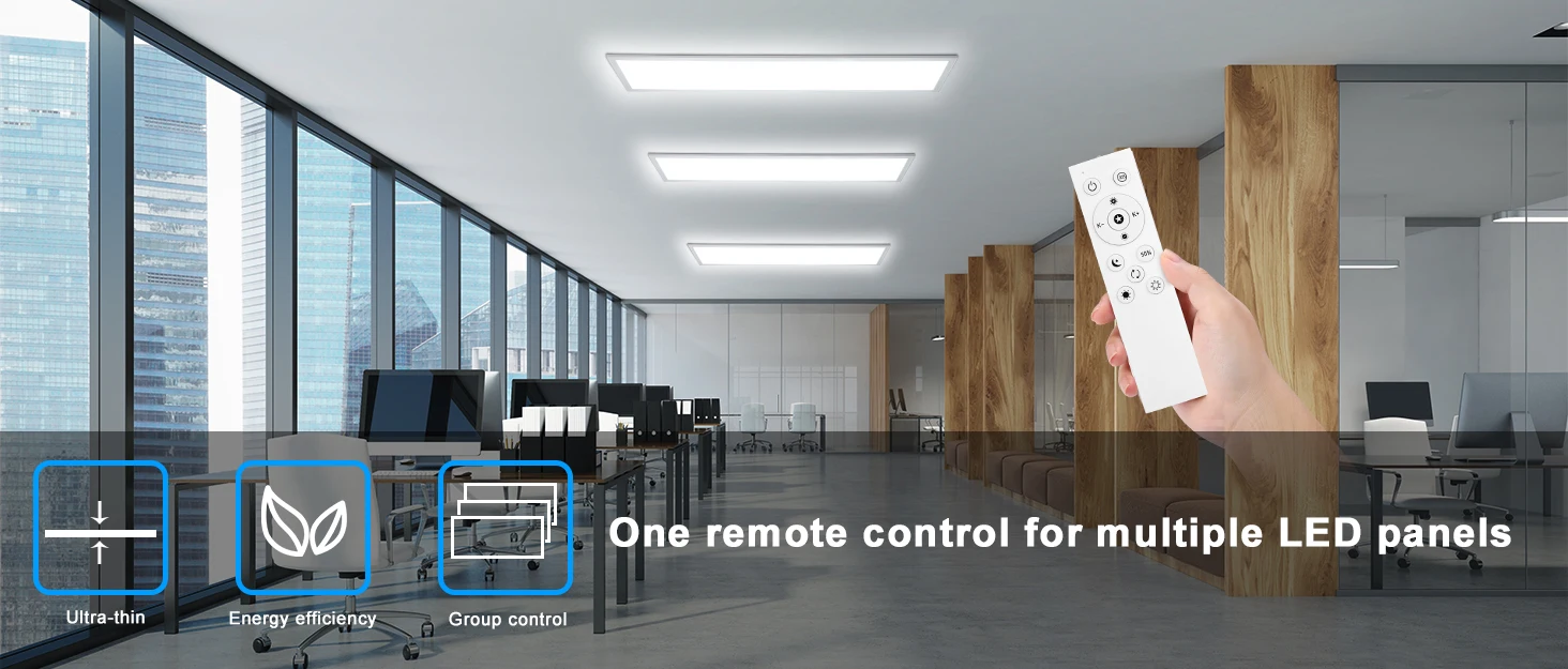 100cm LED-Deckenleuchte 30W, Ultraflache Panel-Lampe mit Fernbedienung, 3000K-6500K für Wohnzimmer, Schlafzimmer, Büro, Arbeitszimmer – Detail 10