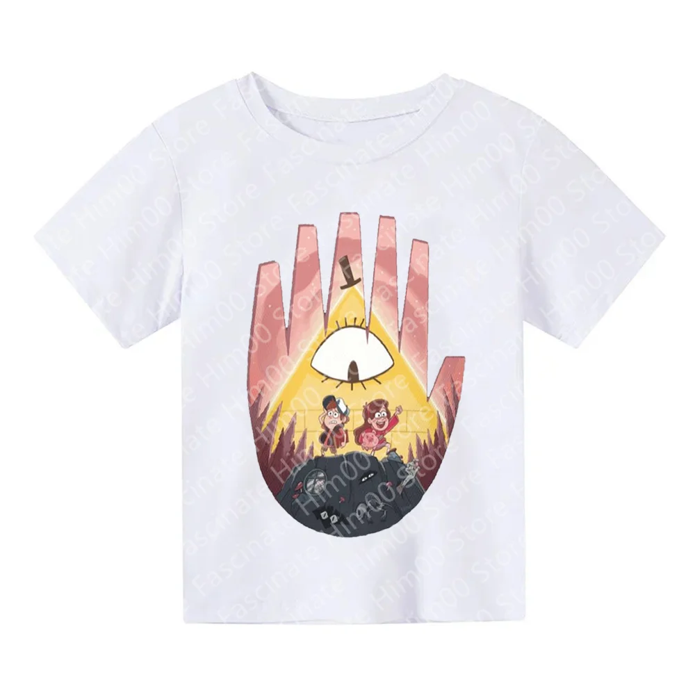 Disney Gravity Falls Bill Cipher T-shirt Summer fun boys street T-shirt Men\'s casual wear Parent-child T-shirt Party wear