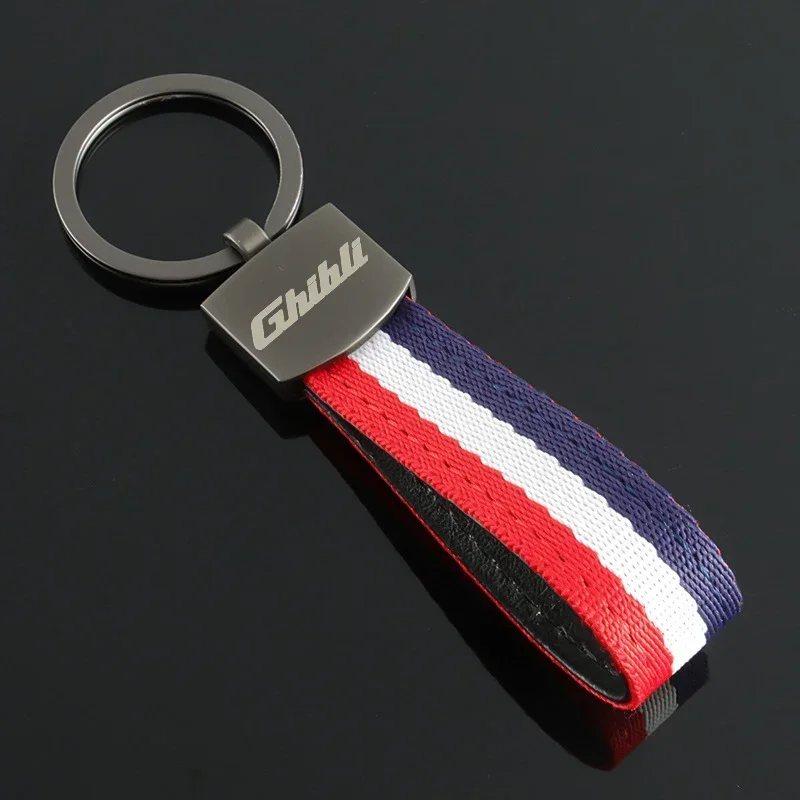 Car Key Chian Keyring for Ghibli GRECALE Levante MODENA Quattroporte Auto Badge Key Rings Holder Pendant Leather