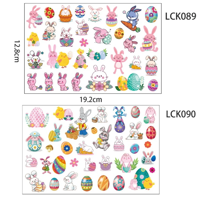 10 Sheets Easter Temporary Tattoos Kids Party Supplies Bunny Egg Rabbit Stickers Easter Basket Stuffers Egg Fillers Gift DIY