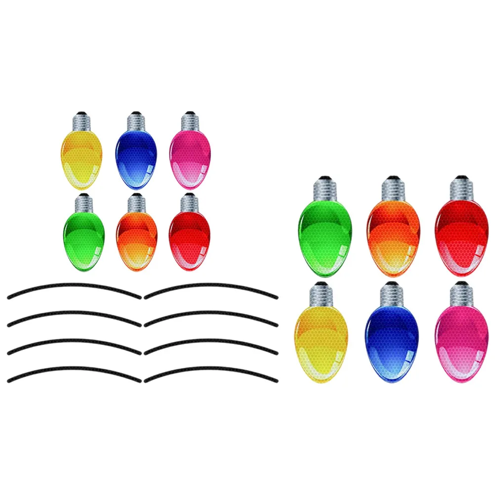 

1Set Lovely Xmas Reflective Bulb Car Stickers Easy to Use Durable Christmas Decor Reflective Magnet Decals Christmas Car Magnets