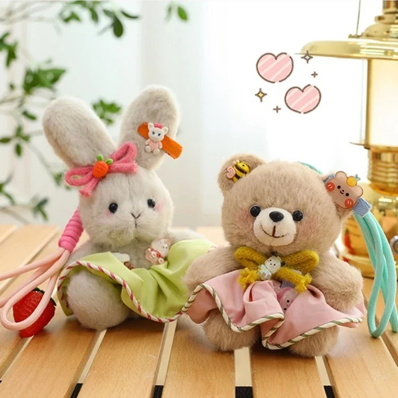 Gorąca Wyprzedaż 13cm Słodki Uroczy Pluszowy Miś Breloczek Królik Modna Biżuteria Brelok Zawieszka do Torebki Prezent Urodzinowy Dekoracja Torebki