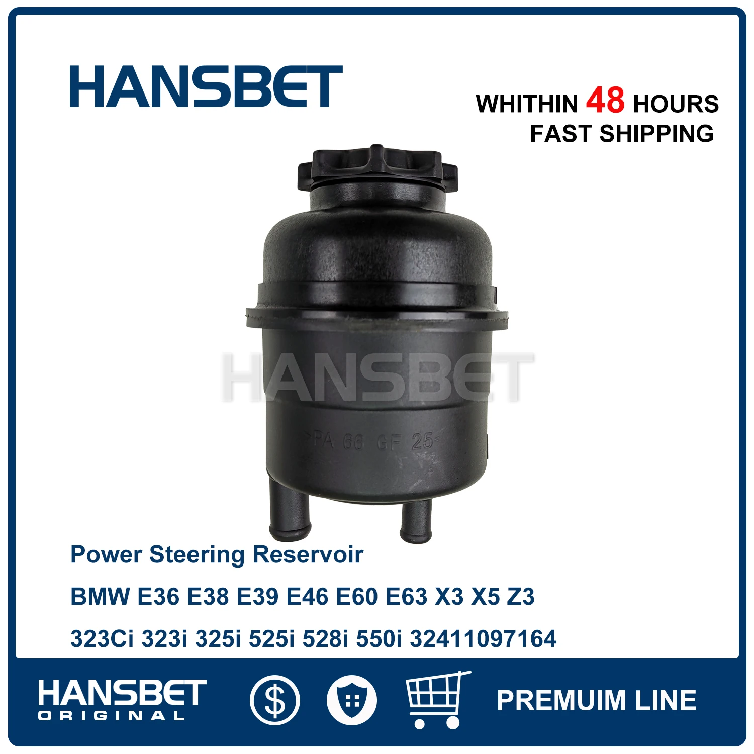 Power Steering Reservoir For BMW E36 E38 E39 E46 E60 E63 X3 X5 Z3 323Ci 323i 325i 525i 528i 550i 32411097164 HANSBET