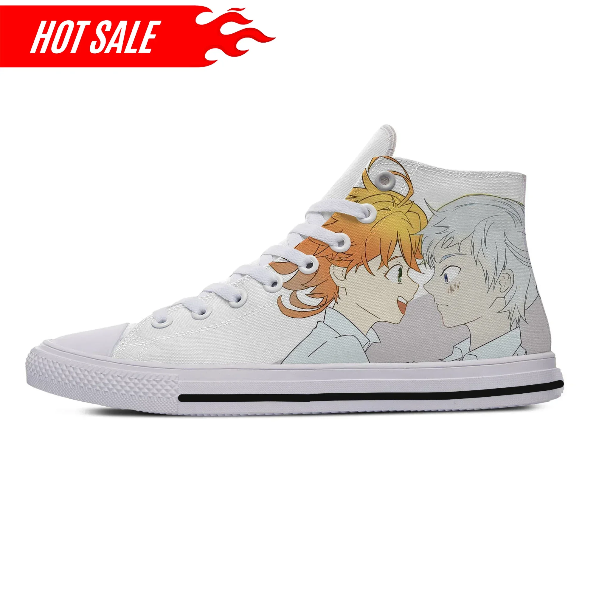 حار بارد الصيف أنيمي وعد ياكوسوكو نو نيفرلاند إيما راي نورمان النساء الرجال خفيفة الوزن الأزياء عالية مساعدة الأحذية القماشية