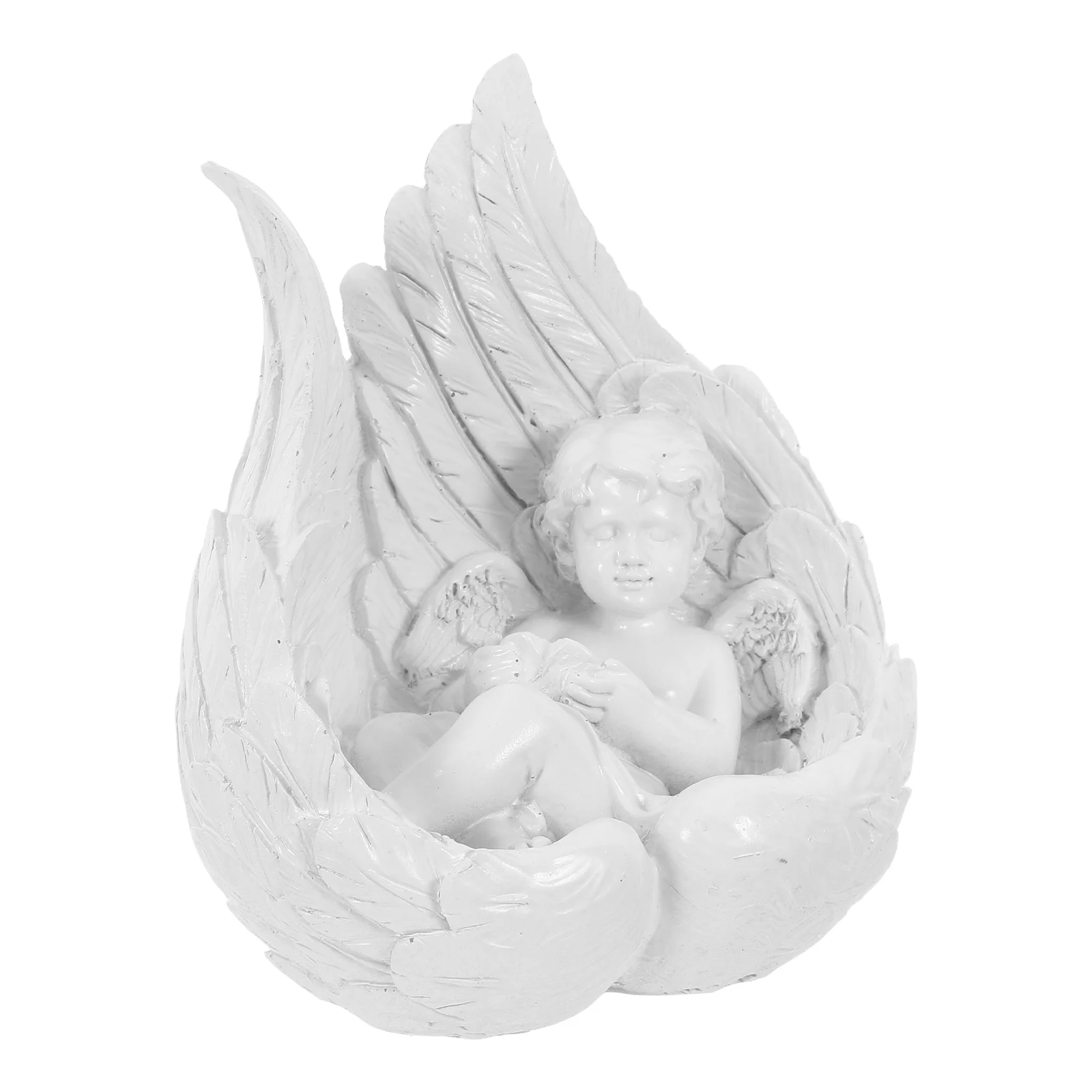 

1pc Lovely Resin Angel Statues Adorable Figurines Home Garden Decorative Artware Cylindrical Angelic Ornament Comforting