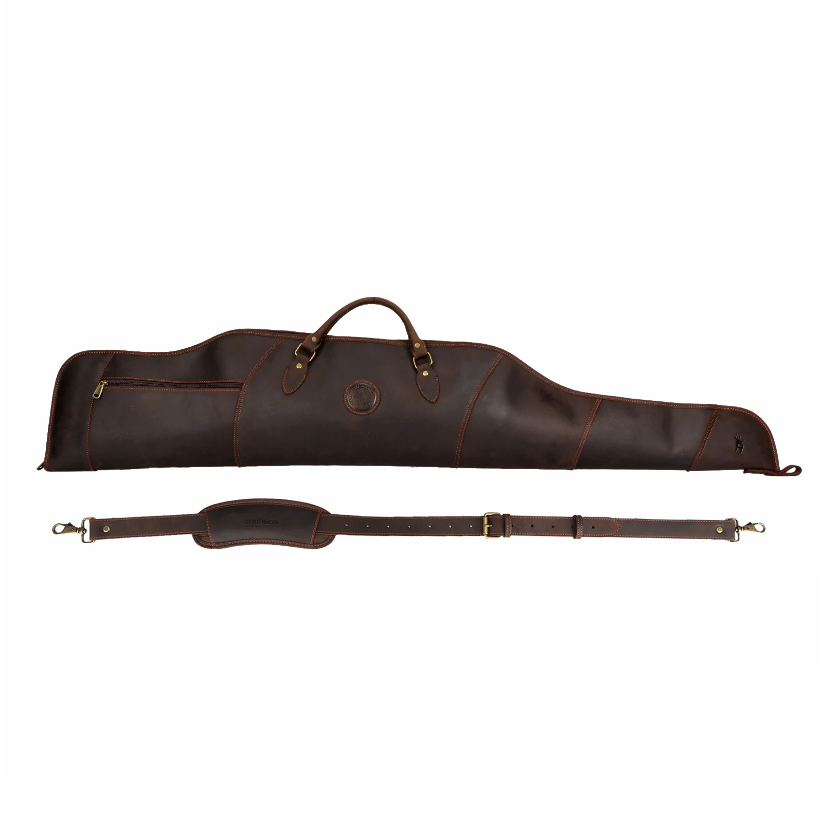 Tourbon Hunting Leather Rifle Slip Padded Shooting Gun Protective Bag Carrying Case Carrier w/ Shoulder Strap 133CM Shooting