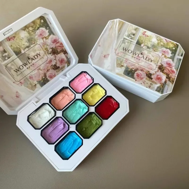 เจลสีน้ำมัน 9 ช่อง พร้อมดีไซน์เม็ดสีด้านแบบฟรอสติ้ง สำหรับตกแต่งเล็บ ลายไอศกรีม กันน้ำ อุปกรณ์ทำเล็บสำหรับร้านเสริมสวย