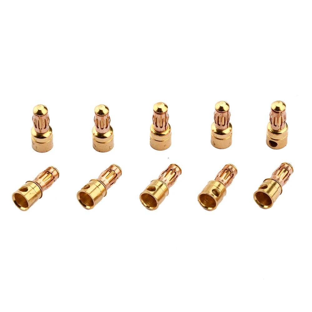 10 шт./пакет 3,5 мм DIY позолоченный штекер типа «банан» для RC ESC батарея двигатель клеммы части