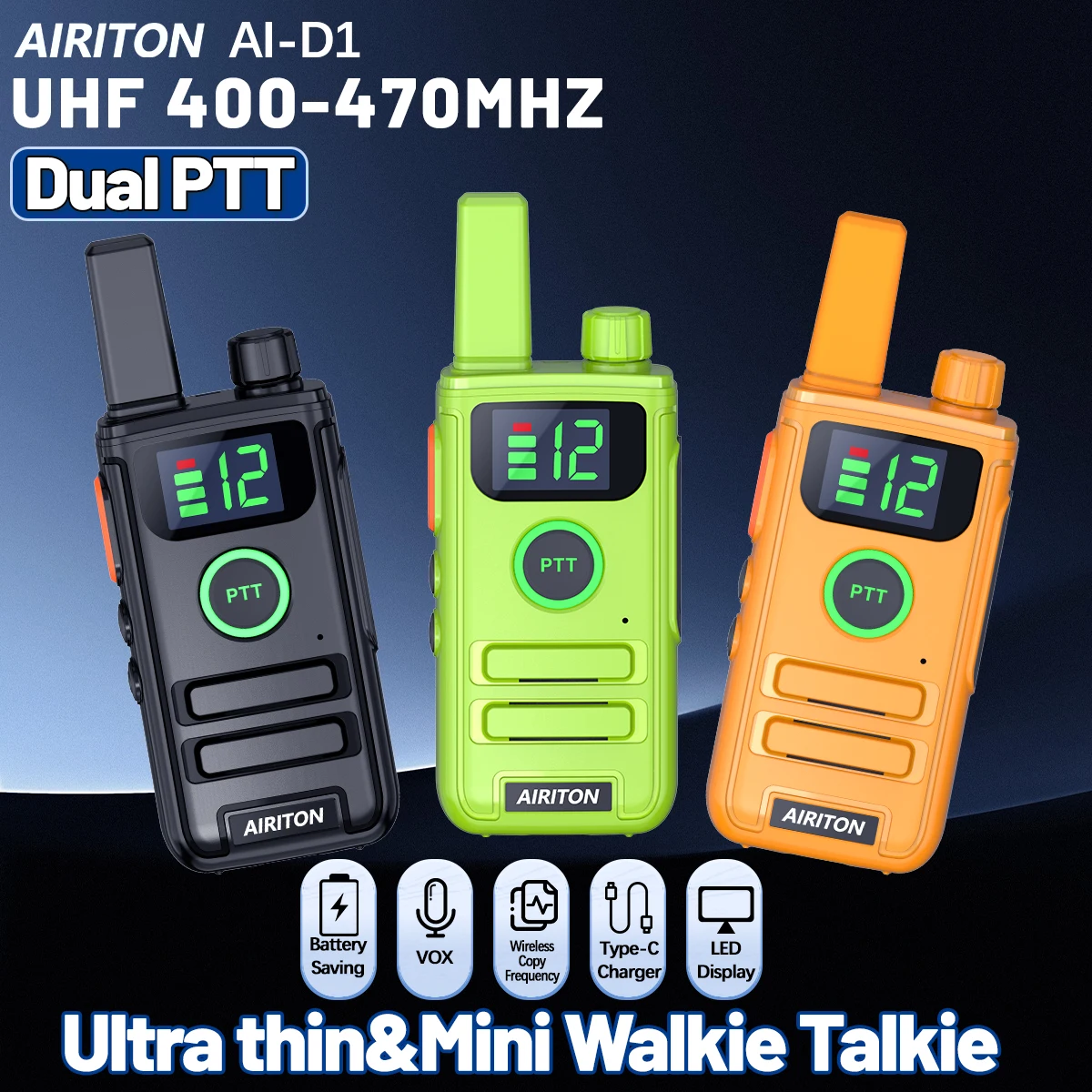 airiton-ai-d1-ミニトランシーバー-超薄型-デュアルptt-type-c充電器-400-470mhz-vox-uhf無線-子供用-キャンプ-ハンティング-インターコム