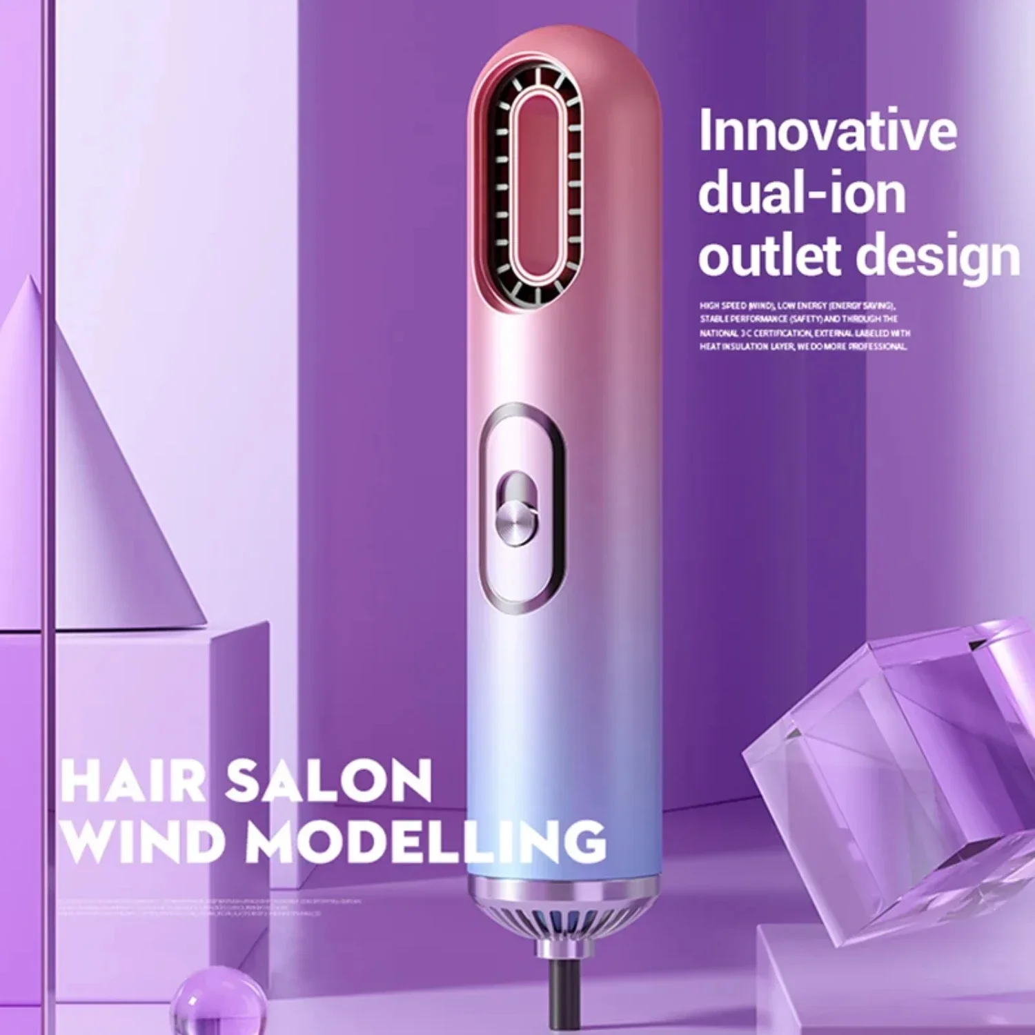 Sleek and powerful Portable Mini Hair Dryer with Professional Comb Style and Nozzle for Fast Drying and Smooth Results, Compact