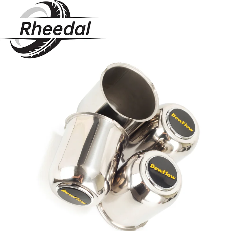 

Rheedal 2/4PCS 95mm/3.74" Hub 110mm/4.33" H Stainless PUSH-THRU HUB CENTER CAP For Travel Trailer Camper RV Rim Hub Cup Cover