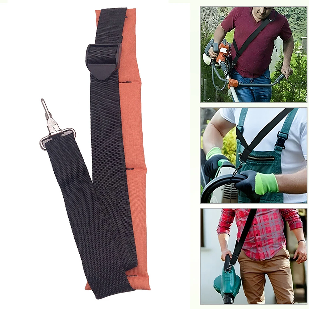 Lawn Mower Parts Shoulder Strap Comfortable Adjustable Length Black & Orange Reduce Fatigue Soreness High Quality