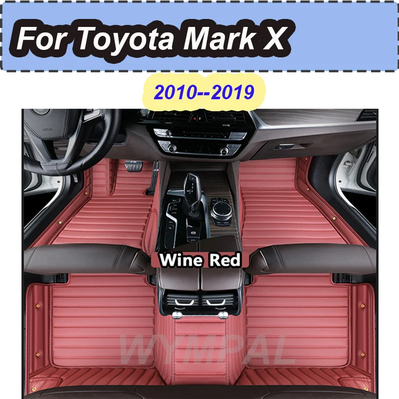 

LUXURY Car Floor Mats For Toyota Mark X X130 2010-~2019 Luxury Leather Mat Carpets Rugs Interior Parts Car Accessories