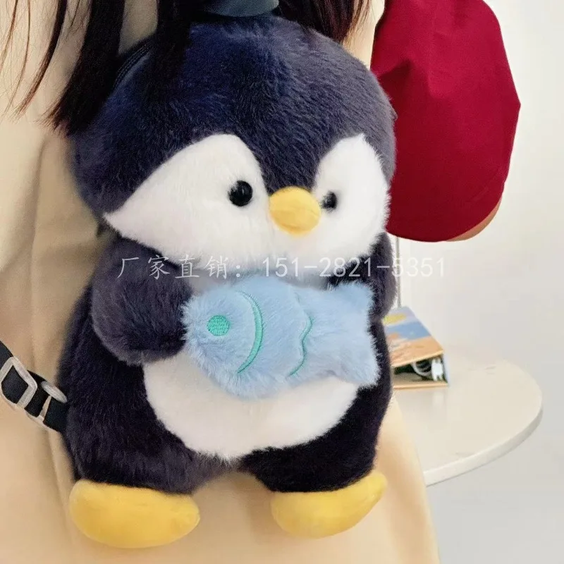 Women plush Penguin backpack girl cartoon cute doll shoulder bag