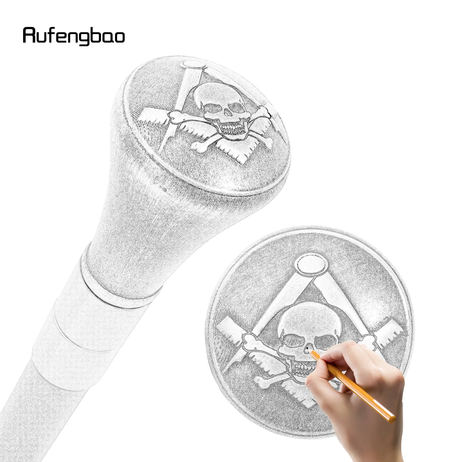 Silver Resin VG Skull Totem Decorative Cane for Halloween for Cosplay and Parties Decorative Stick 94cm