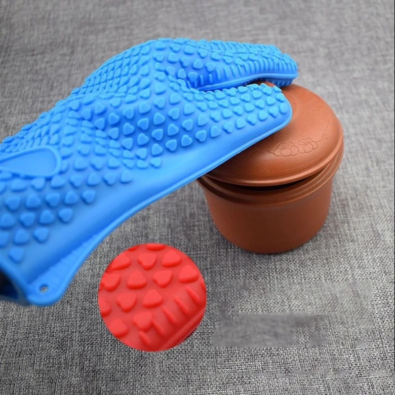 New Silicone Oven Kitchen Glove Heat Resistant Thick Cooking Gadgets Accessories BBQ Grill Gloves