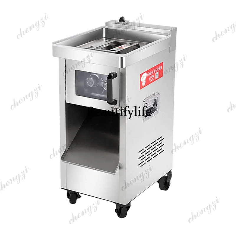 

Upgraded Stainless Steel Meat Cutter Beef Mutton Roll Food Slicer Slicing Machine With Big Tray