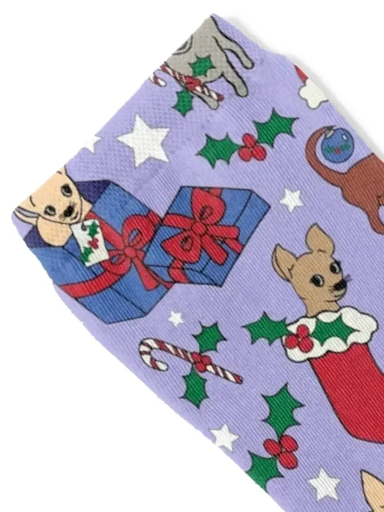 Christmas Chihuahua chihuahuas - Lilac Socks Stockings compression funny gifts Rugby Men's Socks Women's