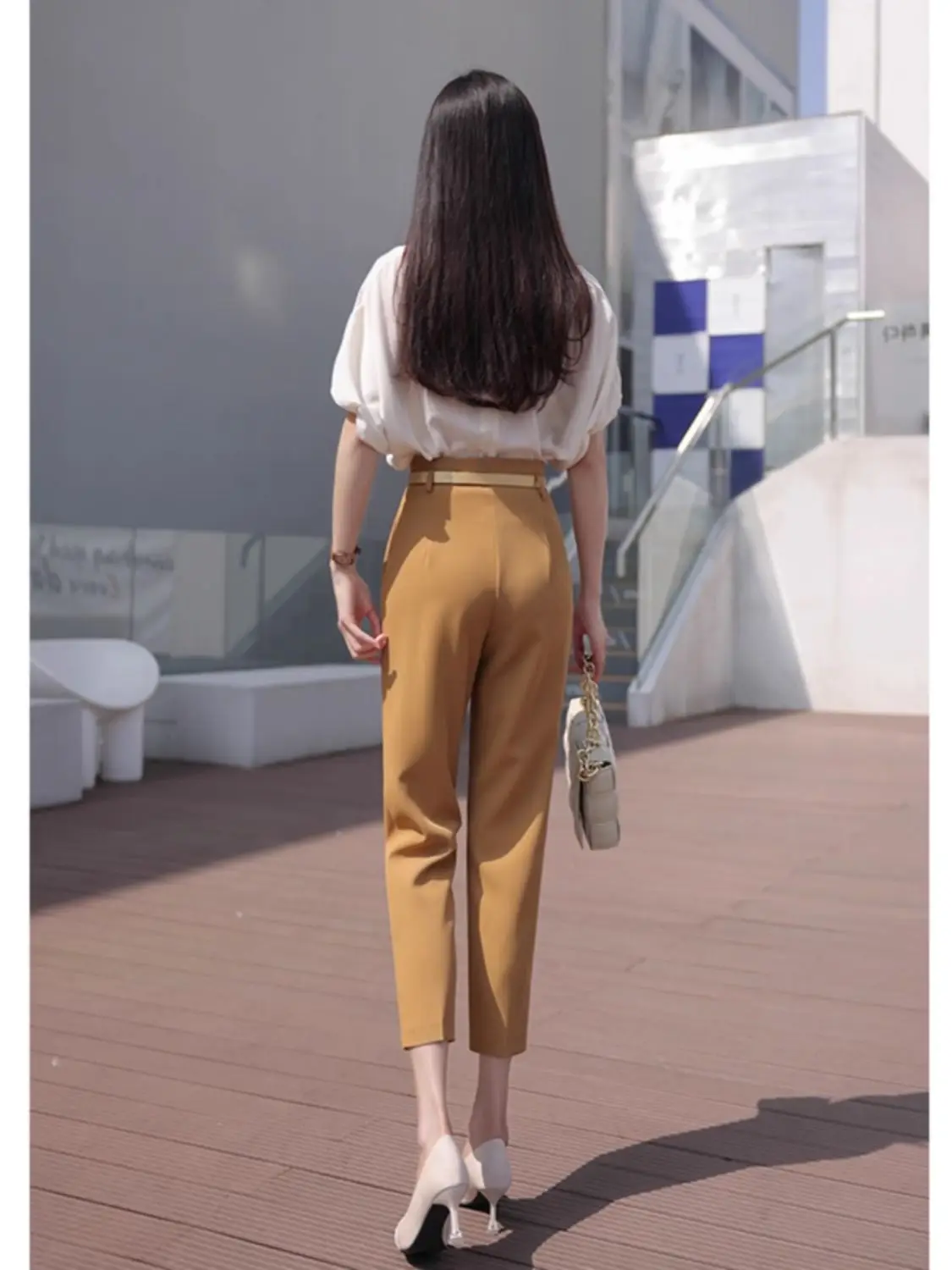 2024 Spring and Autumn New Women's Suit Pants Loose Commuter Casual High Waist Work Pants