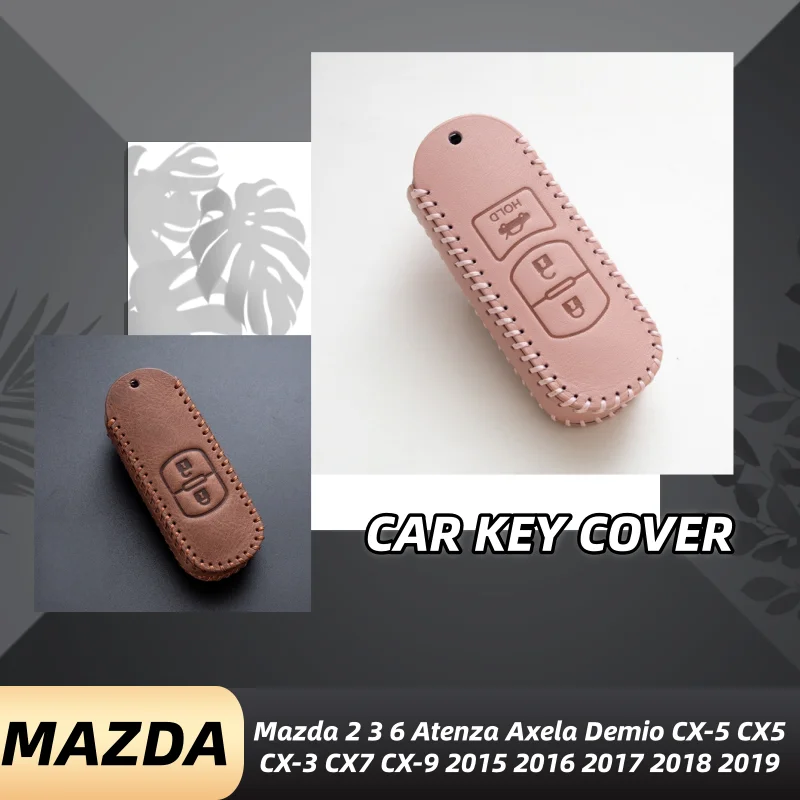 

Leather Car Remote Key Case Cover for Mazda 2 3 6 Atenza Axela Demio CX-5 CX5 CX-3 CX7 CX-9 2015 2016 2017 2018 2019 Accessories
