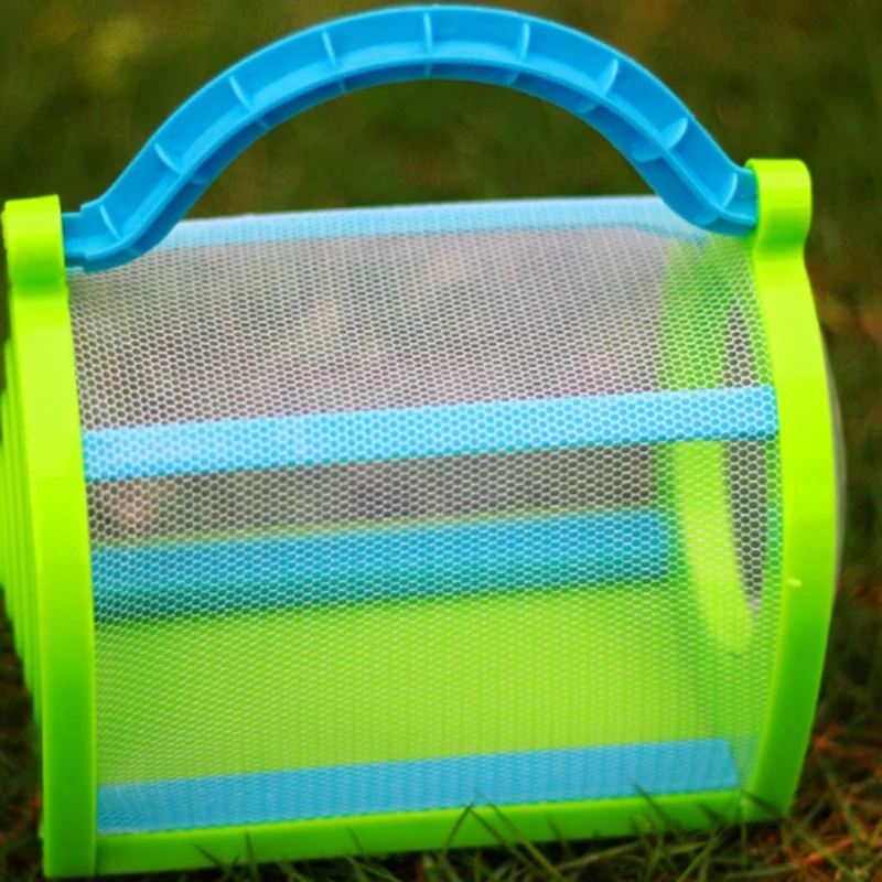 HOT-Insect Box With Handle Outdoor Portable Butterfly Dragonfly Insect Observation Cage Reptile Pet Life Box Experiment