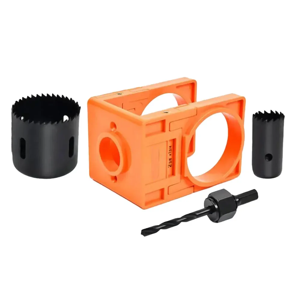 Wooden Door Lock Installation Kit with U Type Guide Template and Drill Bit Compatible with Four Lock Latch Size Combinations