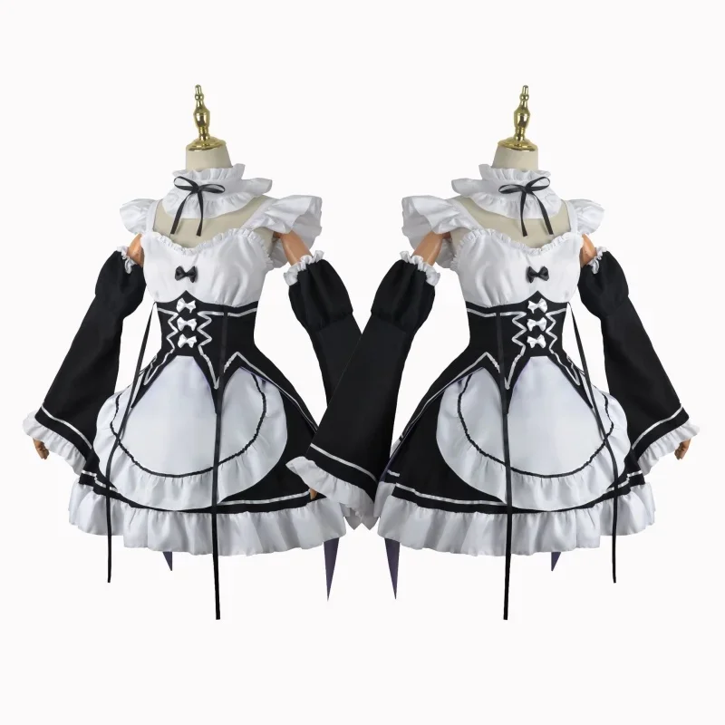 Anime Game Re:Zero kara Hajimeru Isekai Seikatsu Cosplay Costume Clothes Wig Uniform Cosplay Ram Rem Cosplay Maid Uniform Woman