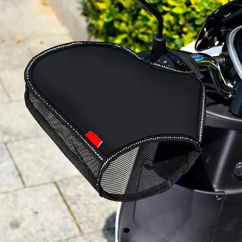 

2pcs Summer Motorcycle Handlebar Muffs Sun Protection Gloves Breathable Waterproof Oxford Cloth Mesh Riding Gloves