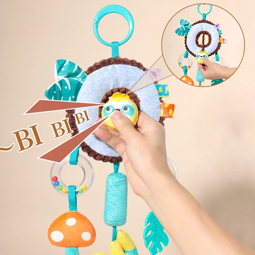 เด็กแขวน Rattles สําหรับทารกแรกเกิดนุ่ม Plush Sensory รถเข็นเด็กสัตว์ Bed Bell ตุ๊กตาทารก Development Handle ของเล่นเด็กวัยหัดเดินของขวัญ