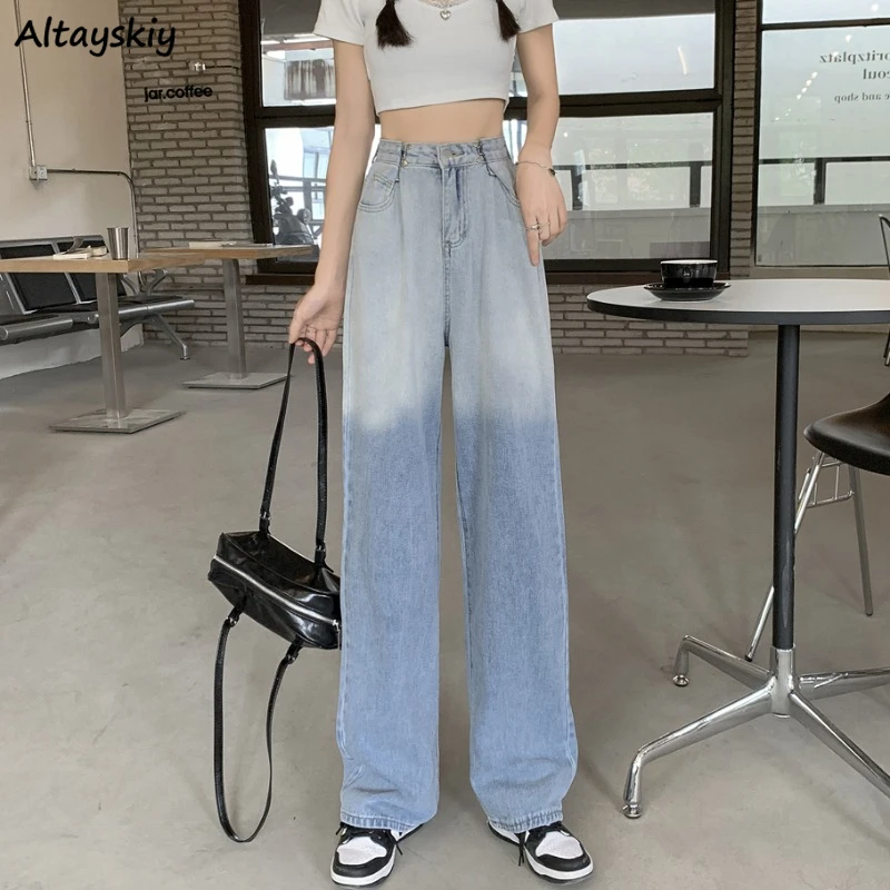 

Casual Jeans Women Contrast Color Vintage Students Autumn Pockets Streetwear Ulzzang Personality Youthful Trousers Faddish New